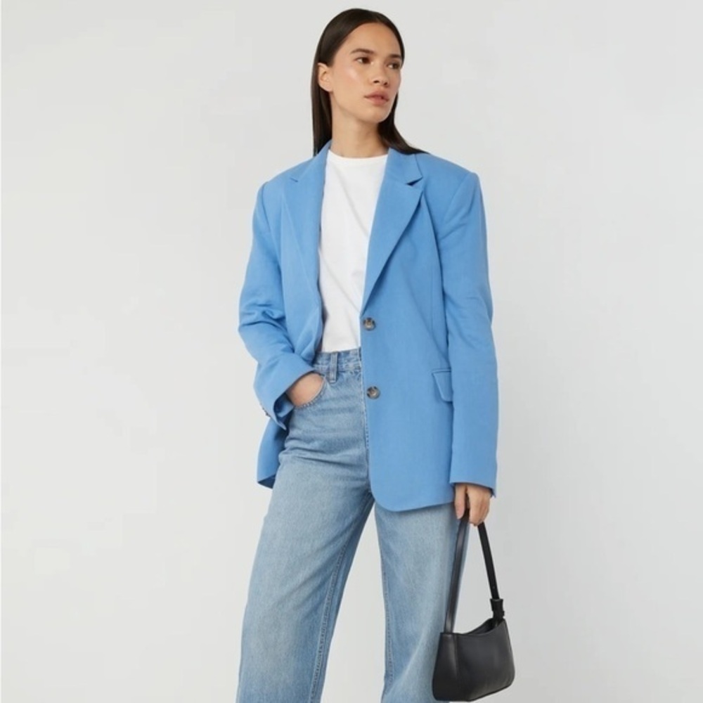 OAK+FORT PACIFIC COAST LINEN BLAZER SIZE XS